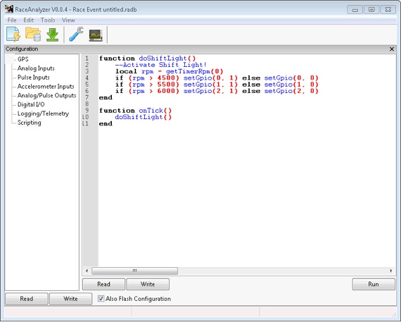 Race Capture scripting