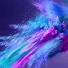 Color powder spray abstract 4k vh